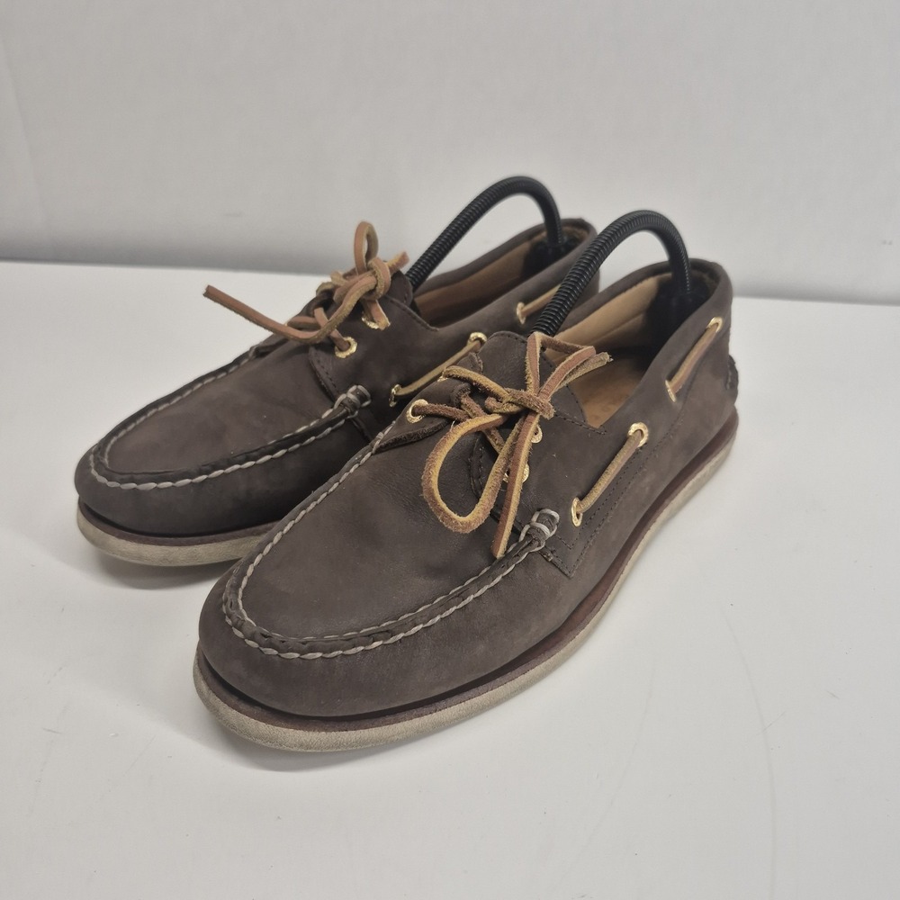 Sperry Gold Cup Boat Shoes 0219493 Dark Brown Soft Leather Mens Size 9.5 M